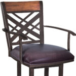 30 Inch Brown Faux Leather and Iron Bar Stool 14 30 Inch Brown Faux Leather and Iron Bar Stool