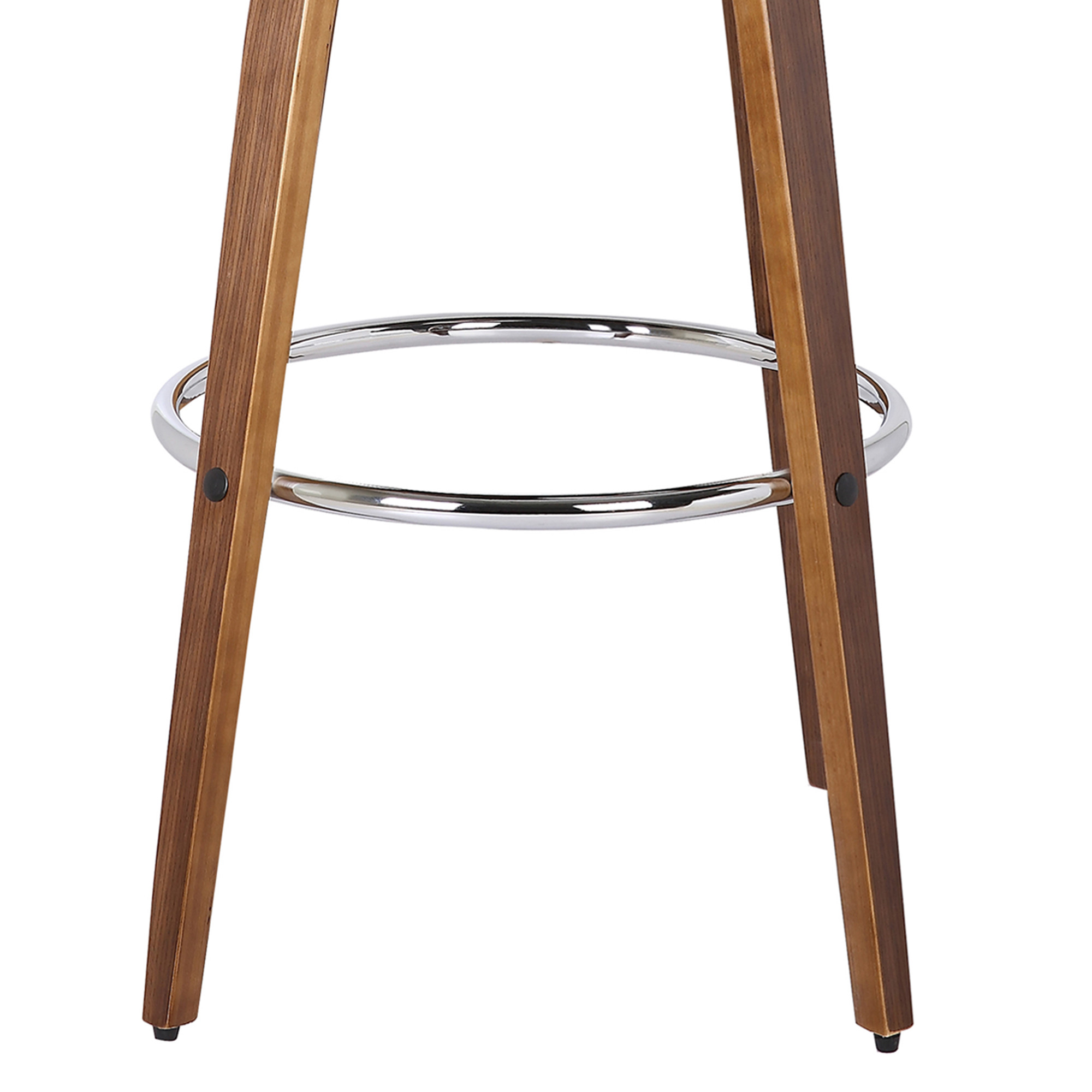 30 Inch Brown Faux Leather Swivel Bar Stool with Footrest 6 30 Inch Brown Faux Leather Swivel Bar Stool with Footrest - Image 6