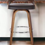 30 Inch Brown Faux Leather Swivel Bar Stool with Footrest 10 30 Inch Brown Faux Leather Swivel Bar Stool with Footrest