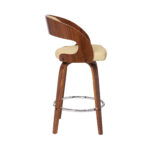 26-Inch Cream and Brown Swivel Low Back Bar Stool