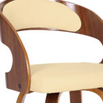 26-Inch Cream and Brown Swivel Low Back Bar Stool