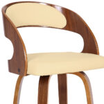 26-Inch Cream and Brown Swivel Low Back Bar Stool