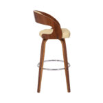 30-Inch Cream and Brown Swivel Iron Bar Stool