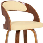 30-Inch Cream and Brown Swivel Iron Bar Stool
