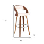 30-Inch Cream and Brown Swivel Iron Bar Stool