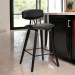 26 Inch Black Iron Low Back Counter Height Bar Stool