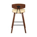 26" Cream and Brown Mid Century Modern Bar Stool 15 26" Cream and Brown Mid Century Modern Bar Stool