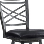26 Inch Black Faux Leather Cross Back Bar Stool 16 26 Inch Black Faux Leather Cross Back Bar Stool