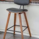 26-Inch Gray and Brown Fabric Iron Low Back Bar Stool 11 26-Inch Gray and Brown Fabric Iron Low Back Bar Stool