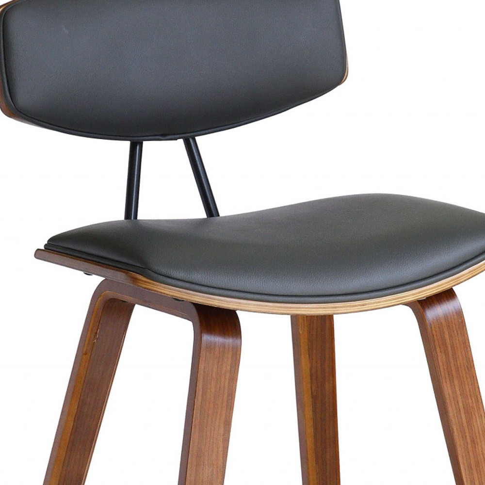 26-Inch Gray and Brown Fabric Iron Low Back Bar Stool 7 26-Inch Gray and Brown Fabric Iron Low Back Bar Stool - Image 7