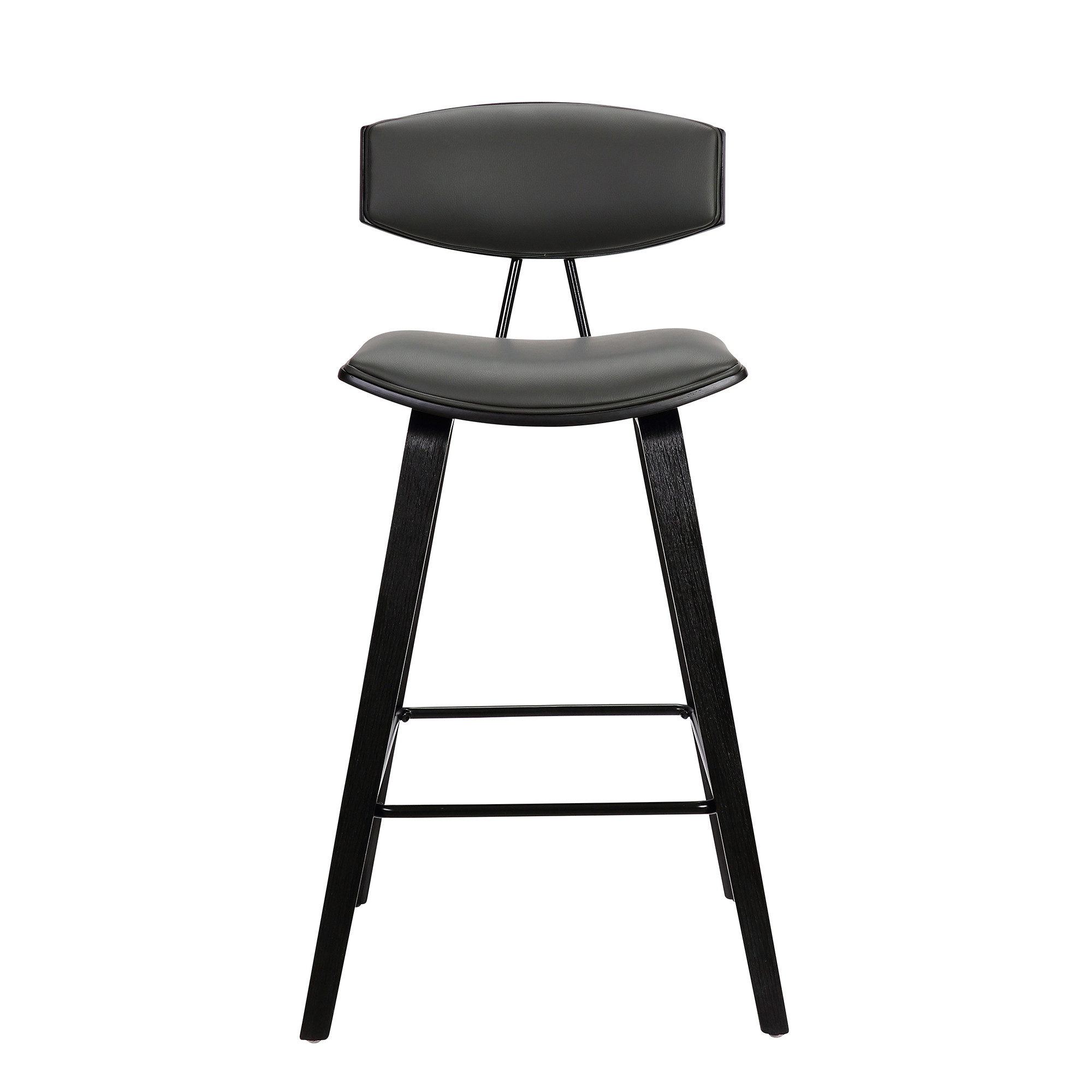 26-Inch Gray and Black Iron Low Back Bar Stool 3 26-Inch Gray and Black Iron Low Back Bar Stool - Image 3