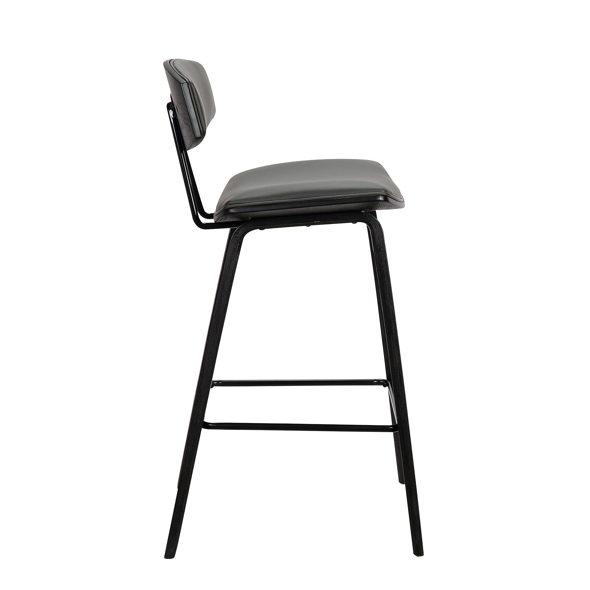 26-Inch Gray and Black Iron Low Back Bar Stool 4 26-Inch Gray and Black Iron Low Back Bar Stool - Image 4