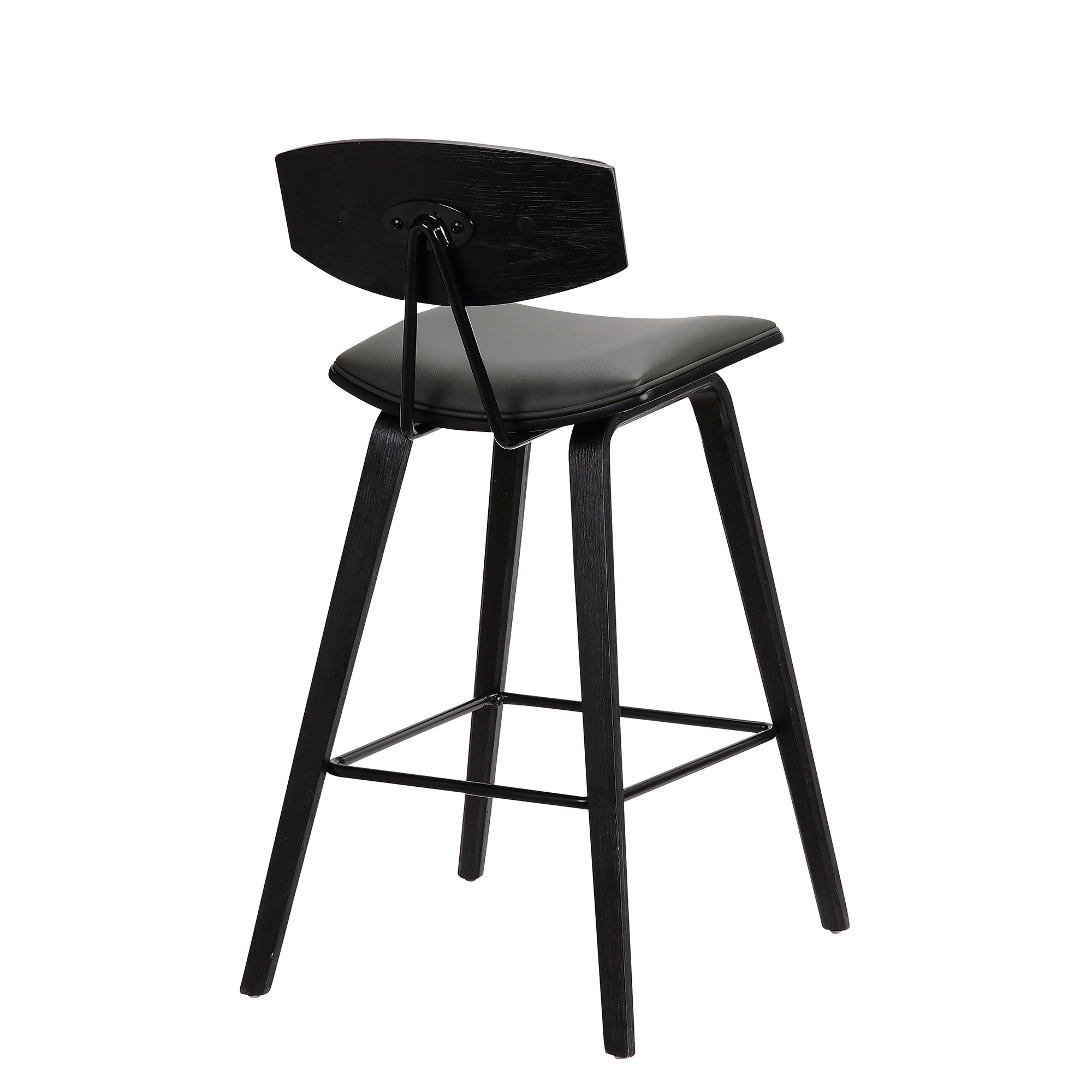 26-Inch Gray and Black Iron Low Back Bar Stool 5 26-Inch Gray and Black Iron Low Back Bar Stool - Image 5