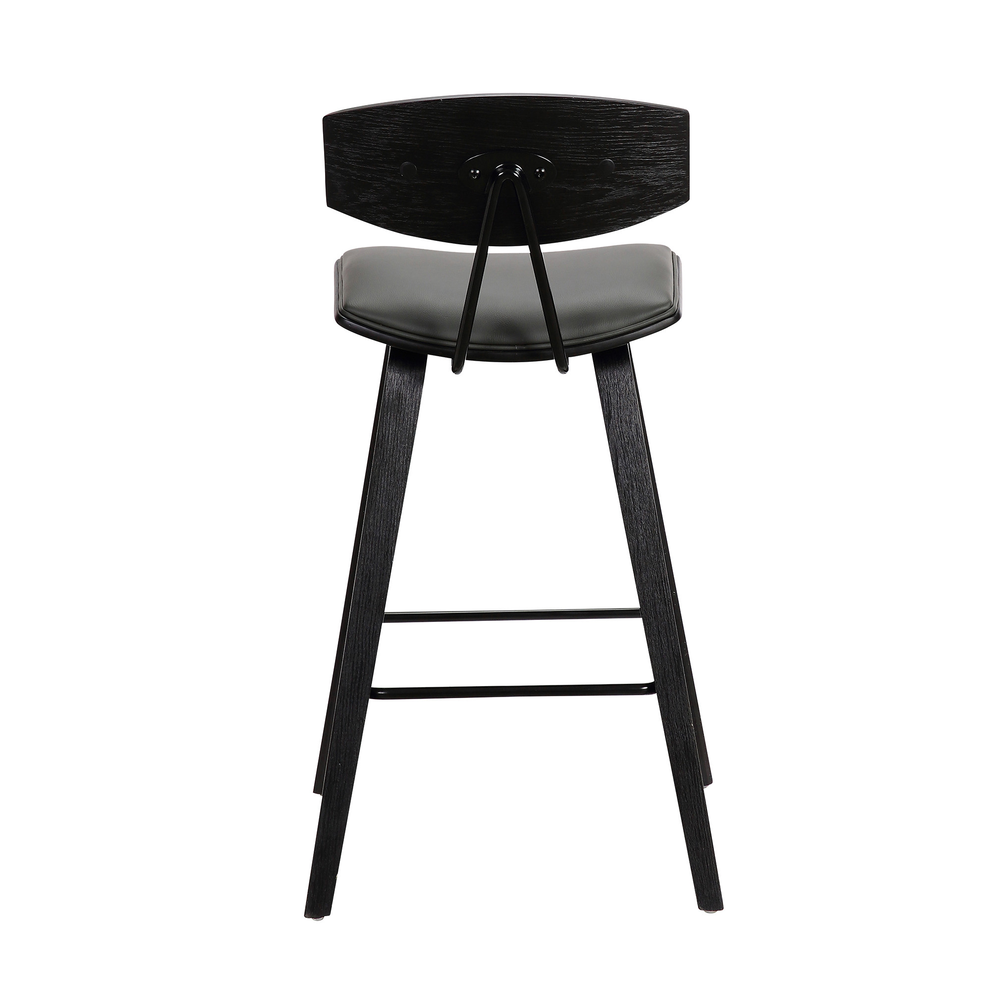 26-Inch Gray and Black Iron Low Back Bar Stool 6 26-Inch Gray and Black Iron Low Back Bar Stool - Image 6