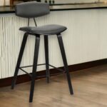 26-Inch Gray and Black Iron Low Back Bar Stool 11 26-Inch Gray and Black Iron Low Back Bar Stool