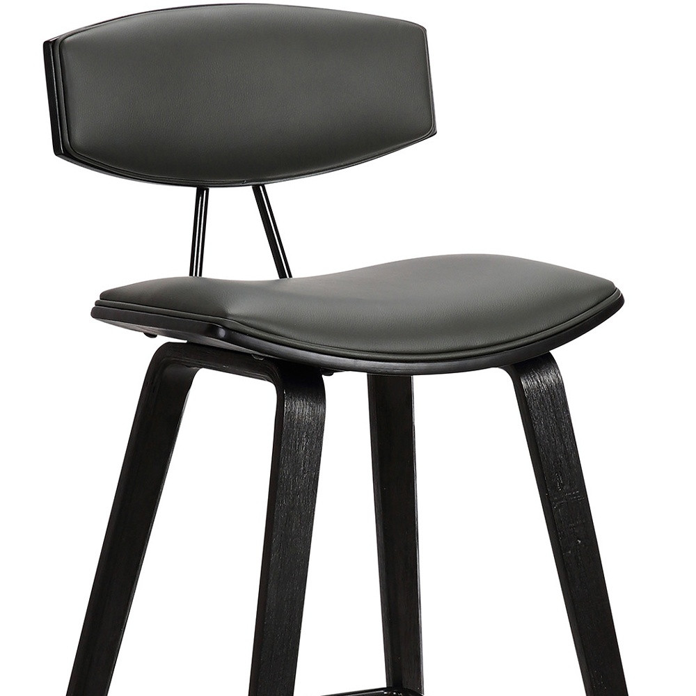 26-Inch Gray and Black Iron Low Back Bar Stool 8 26-Inch Gray and Black Iron Low Back Bar Stool - Image 8