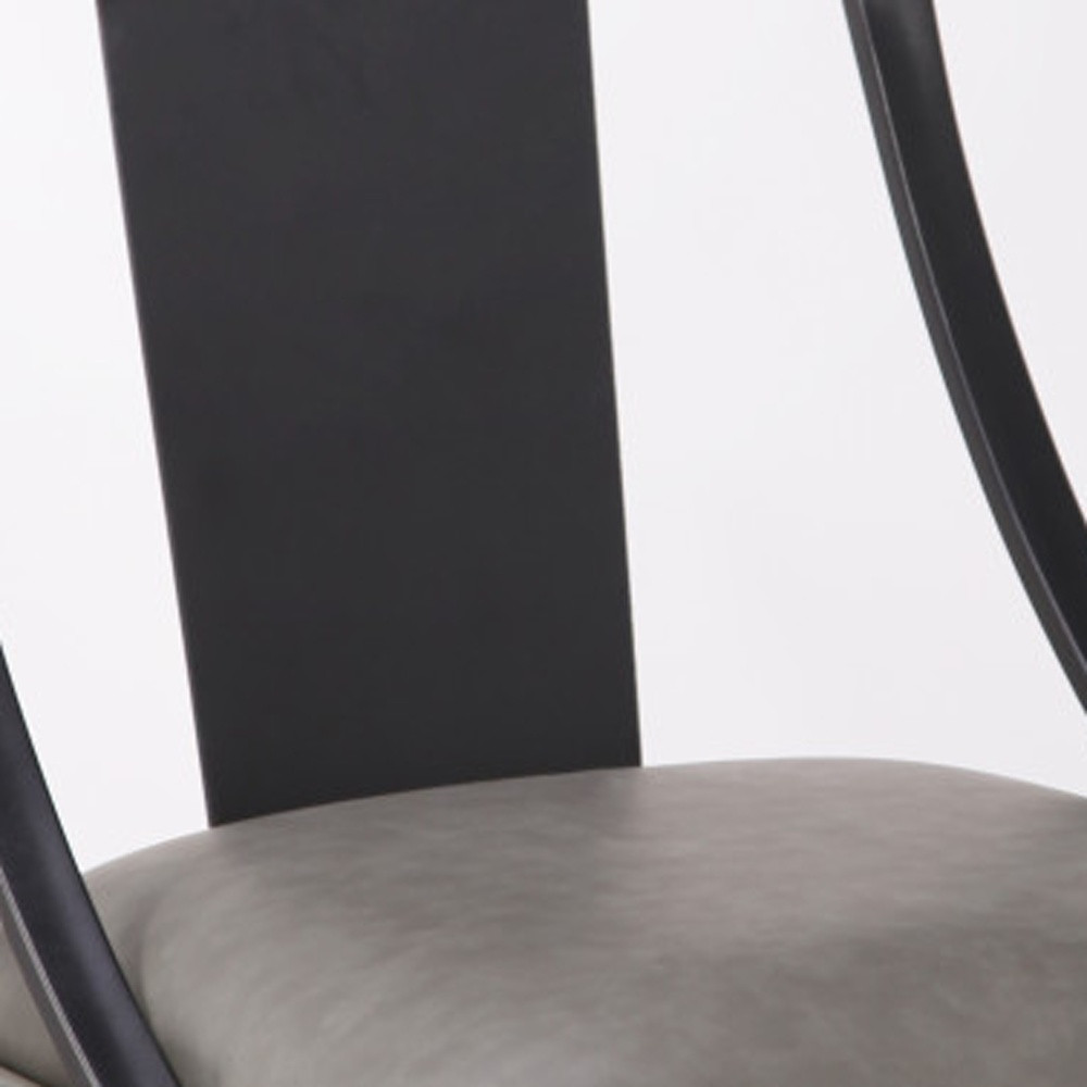 30 Inch Gray Faux Leather Swivel Bar Stool With Back 5 30 Inch Gray Faux Leather Swivel Bar Stool With Back - Image 5