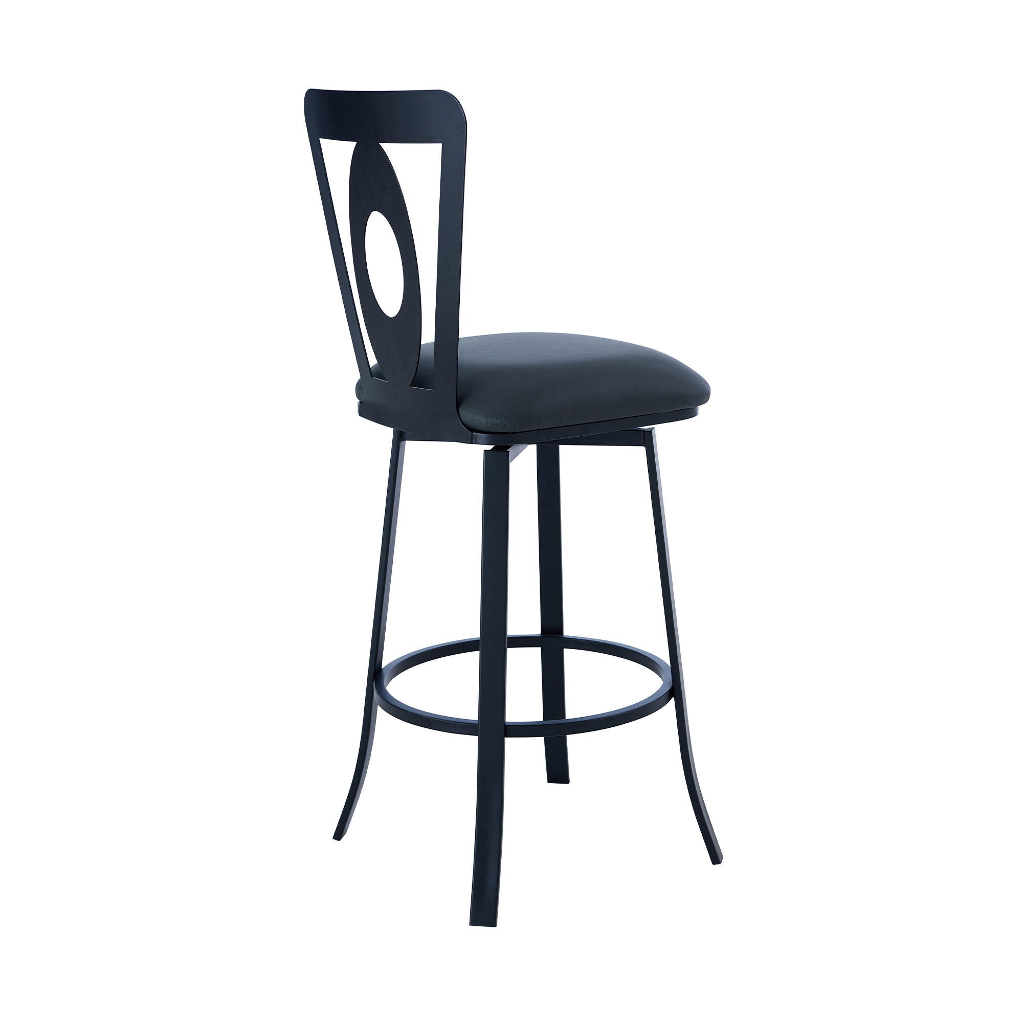 46 Inch Gray Faux Leather Swivel Bar Stool With Back 13 46 Inch Gray Faux Leather Swivel Bar Stool With Back