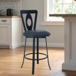 46 Inch Gray Faux Leather Swivel Bar Stool With Back 10 46 Inch Gray Faux Leather Swivel Bar Stool With Back
