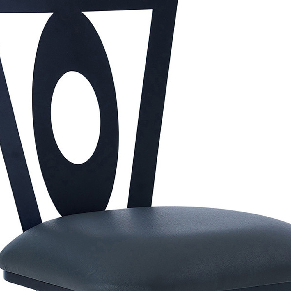 46 Inch Gray Faux Leather Swivel Bar Stool With Back 8 46 Inch Gray Faux Leather Swivel Bar Stool With Back - Image 8