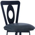 46 Inch Gray Faux Leather Swivel Bar Stool With Back 18 46 Inch Gray Faux Leather Swivel Bar Stool With Back