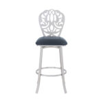 30 Inch Gray Faux Leather Swivel Bar Stool with Backrest 11 30 Inch Gray Faux Leather Swivel Bar Stool with Backrest