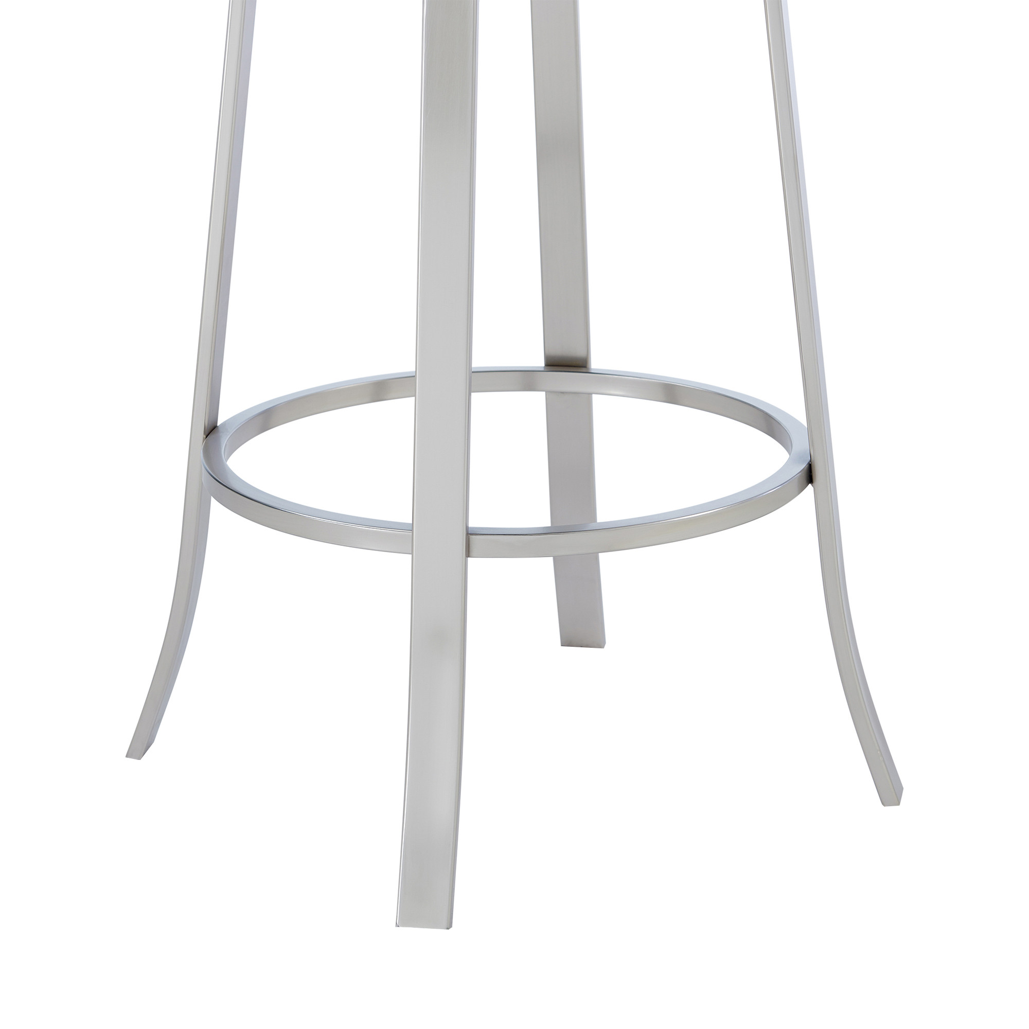 30 Inch Gray Faux Leather Swivel Bar Stool with Backrest 4 30 Inch Gray Faux Leather Swivel Bar Stool with Backrest - Image 4