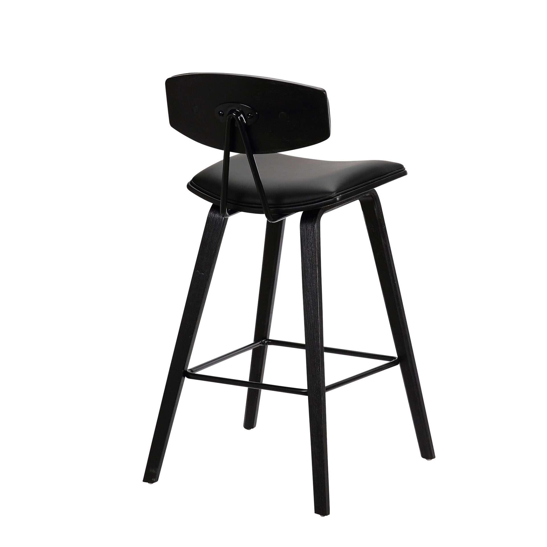 29-Inch Black Iron Low Back Bar Height Bar Stool 4 29-Inch Black Iron Low Back Bar Height Bar Stool - Image 4