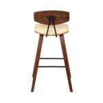 29-Inch Cream and Brown Iron Low Back Bar Stool