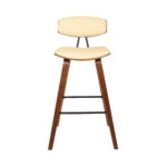 29-Inch Cream and Brown Iron Low Back Bar Stool