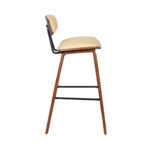 29-Inch Cream and Brown Iron Low Back Bar Stool
