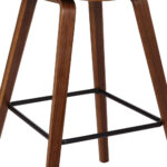 29-Inch Cream and Brown Iron Low Back Bar Stool