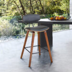 29 Inch Gray and Brown Iron Low Back Bar Stool 18 29 Inch Gray and Brown Iron Low Back Bar Stool