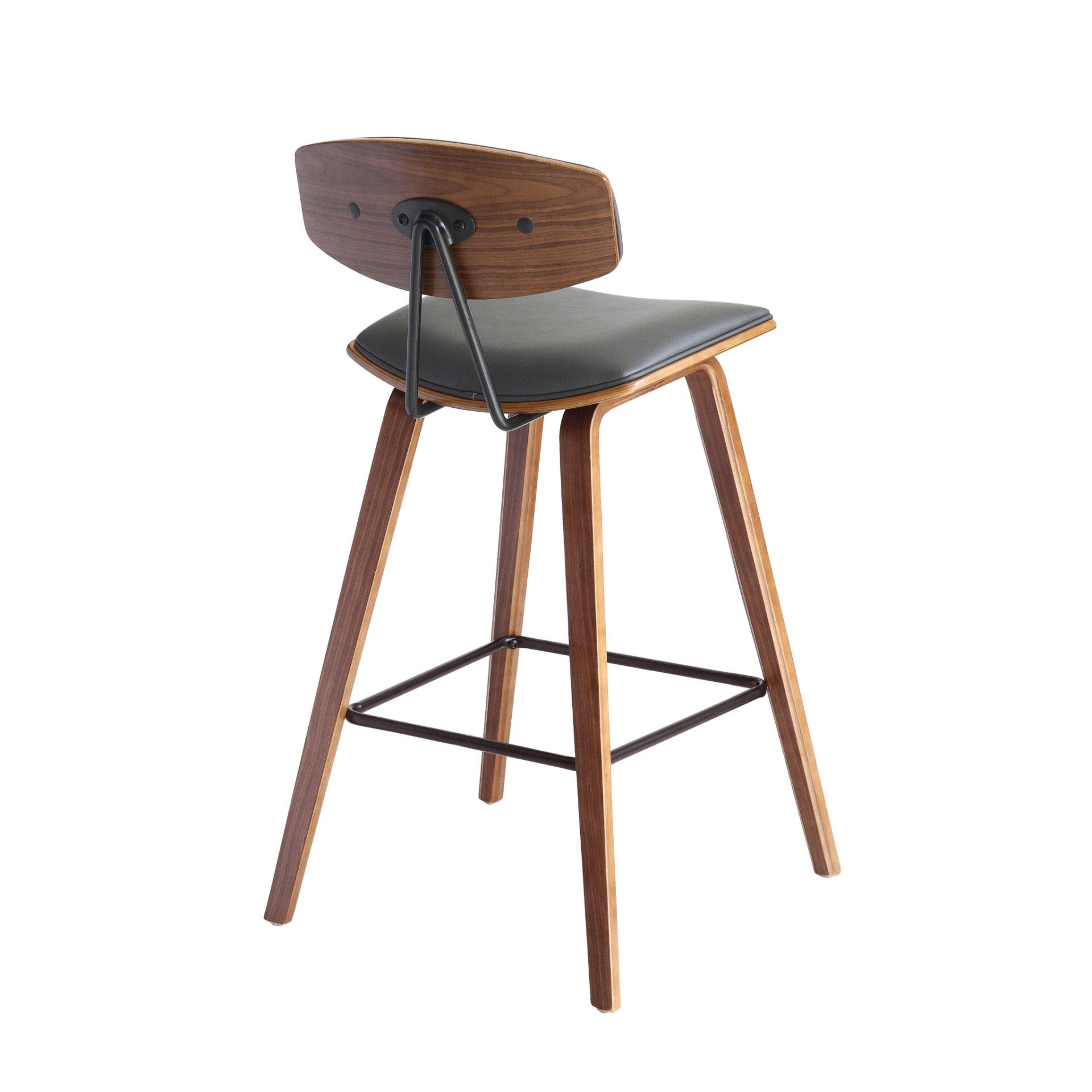 29 Inch Gray and Brown Iron Low Back Bar Stool 5 29 Inch Gray and Brown Iron Low Back Bar Stool - Image 5