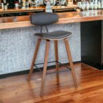 29 Inch Gray and Brown Iron Low Back Bar Stool 11 29 Inch Gray and Brown Iron Low Back Bar Stool