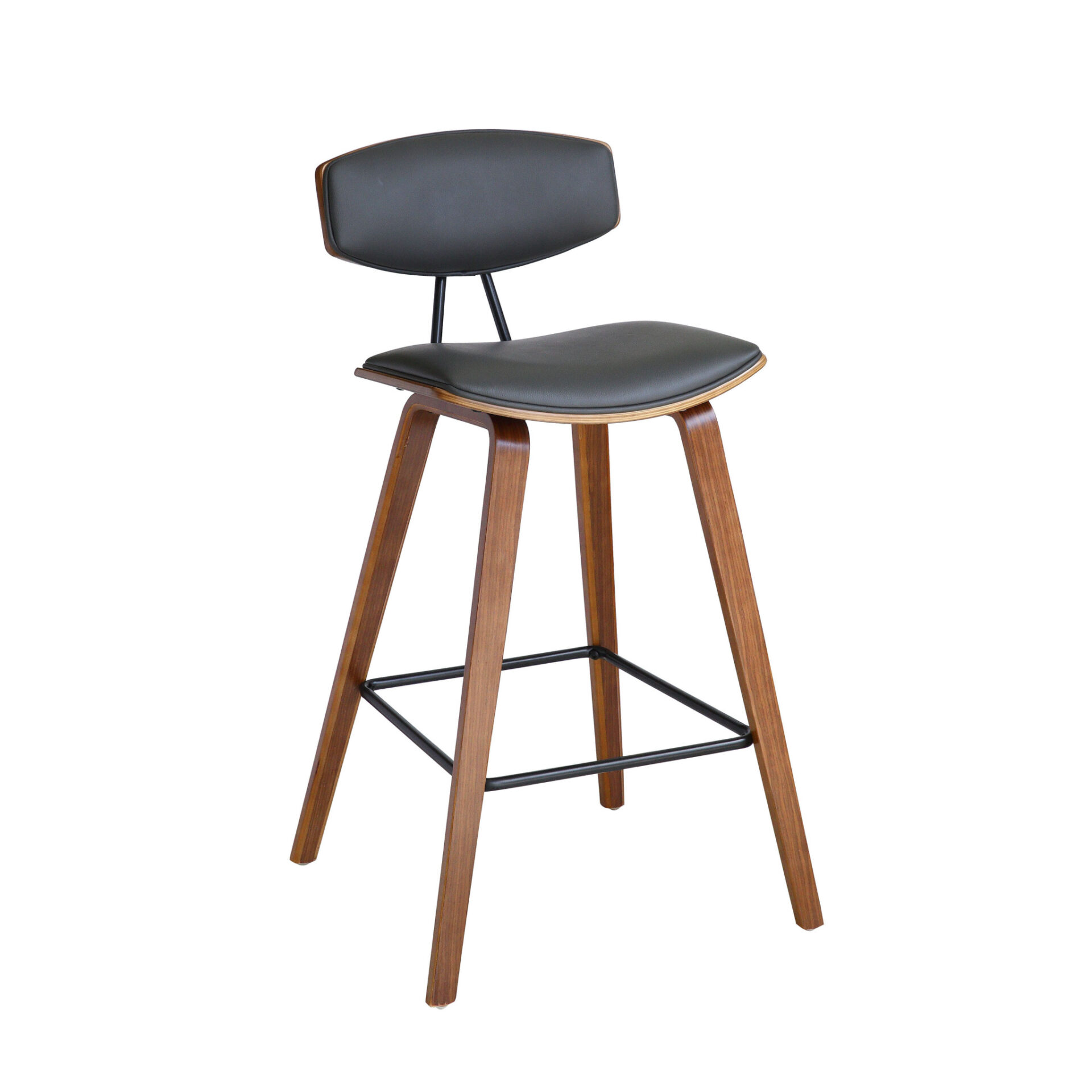 29 Inch Gray and Brown Iron Low Back Bar Stool 1 29 Inch Gray and Brown Iron Low Back Bar Stool
