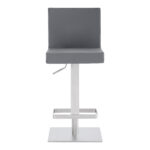 24 Inch Gray and Silver Adjustable Swivel Bar Stool