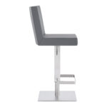 24 Inch Gray and Silver Adjustable Swivel Bar Stool