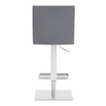 24 Inch Gray and Silver Adjustable Swivel Bar Stool