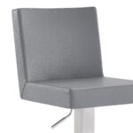24 Inch Gray and Silver Adjustable Swivel Bar Stool
