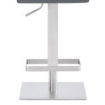 24 Inch Gray and Silver Adjustable Swivel Bar Stool