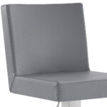 24 Inch Gray and Silver Adjustable Swivel Bar Stool