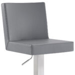 24 Inch Gray and Silver Adjustable Swivel Bar Stool