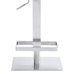44 Inch White Faux Leather Adjustable Swivel Bar Stool