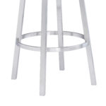 39 Inch Gray Faux Leather Swivel Low Back Bar Stool