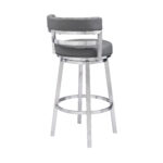 35 Inch Gray Faux Leather Swivel Low Back Bar Stool 12 35 Inch Gray Faux Leather Swivel Low Back Bar Stool