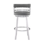 35 Inch Gray Faux Leather Swivel Low Back Bar Stool 11 35 Inch Gray Faux Leather Swivel Low Back Bar Stool