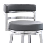 35 Inch Gray Faux Leather Swivel Low Back Bar Stool 13 35 Inch Gray Faux Leather Swivel Low Back Bar Stool