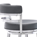 35 Inch Gray Faux Leather Swivel Low Back Bar Stool 14 35 Inch Gray Faux Leather Swivel Low Back Bar Stool