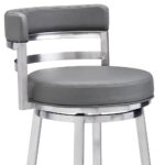35 Inch Gray Faux Leather Swivel Low Back Bar Stool 16 35 Inch Gray Faux Leather Swivel Low Back Bar Stool